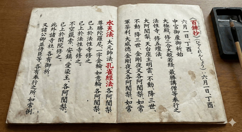 日本歷史《百鍊抄》中記載了當時皇后的祈求順產大法