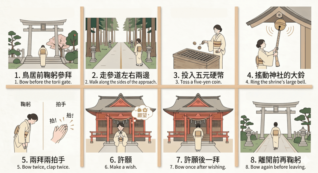 ▲神社參拜的正確流程